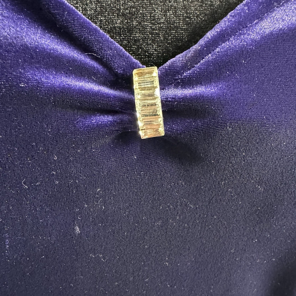 Onyx Nite Velvet Purple Vintage Y2K Formal Sparkly Dress Size 16 - Picture 6 of 13